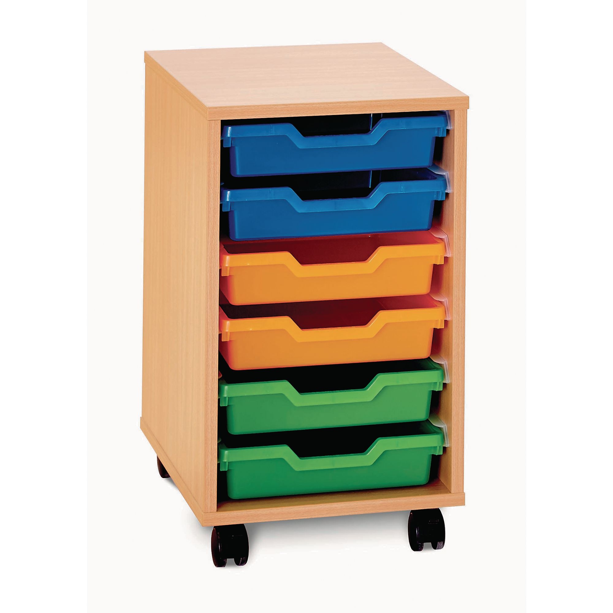 6 Shallow Tray Unit - Maple Unit - Blue Trays Included